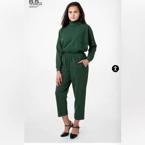 Los Angeles Apparel HEAVY JERSEY GARMENT DYE CASUAL PANTS size XS in Ivy